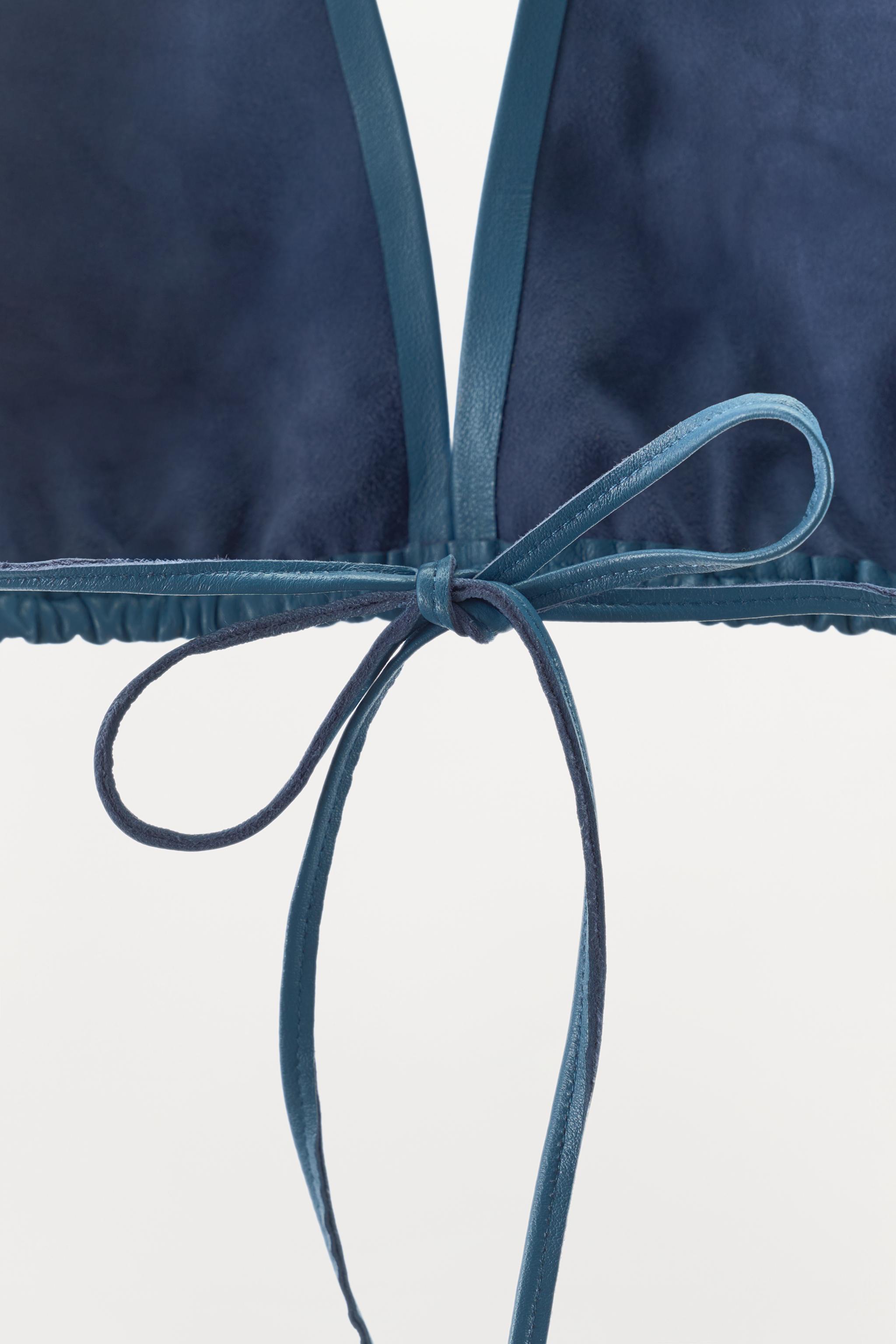 TOP SOUTIEN-GORGE HALTER EN CUIR 100%
